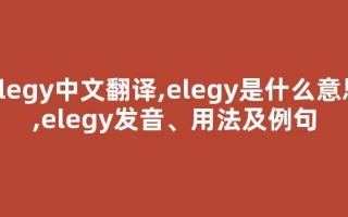 elegy中文翻译,elegy是什么意思,elegy发音、用法及例句