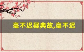 毫不迟疑典故,毫不迟疑故事,毫不迟疑是什么意思