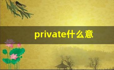 private什么意思,private中文翻译,private用法及例句,private怎么读-第1张图片-我的生活随想