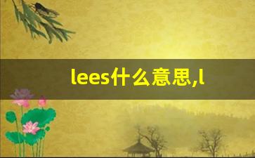 lees什么意思,lees中文翻译,lees用法及例句,lees怎么读-第1张图片-我的生活随想