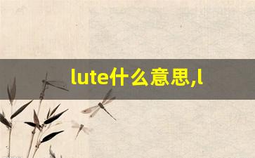 lute什么意思,lute中文翻译,lute用法及例句,lute怎么读-第1张图片-我的生活随想